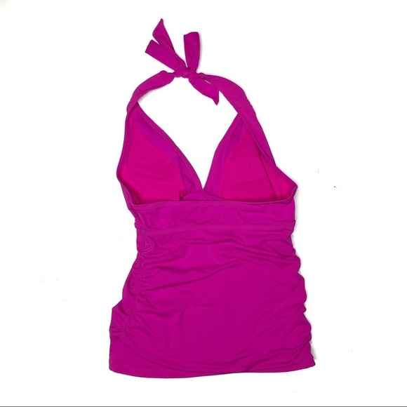 Athleta Shirrendipity Halter Tankini Swim Top Magenta S - Picture 6 of 8